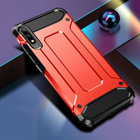 Custodia Silicone e Plastica Opaca Cover per Huawei Honor 9X Rosso