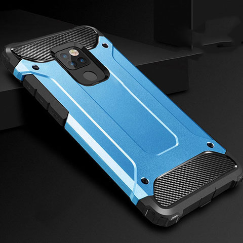 Custodia Silicone e Plastica Opaca Cover per Huawei Mate 20 Blu