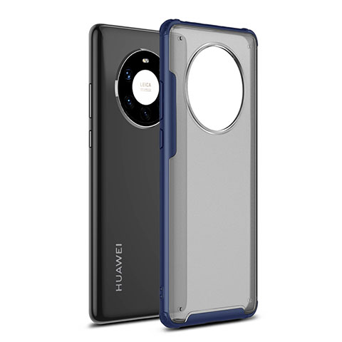 Custodia Silicone e Plastica Opaca Cover per Huawei Mate 40 Pro+ Plus Blu