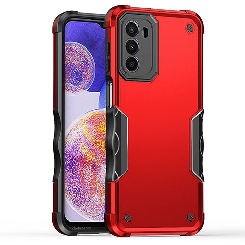 Custodia Silicone e Plastica Opaca Cover per Motorola Moto G71s 5G Rosso