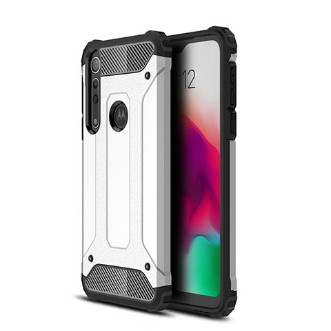 Custodia Silicone e Plastica Opaca Cover per Motorola Moto G8 Play Argento