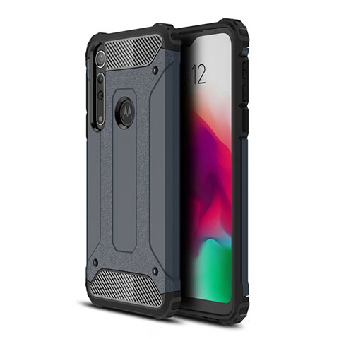 Custodia Silicone e Plastica Opaca Cover per Motorola Moto G8 Play Blu