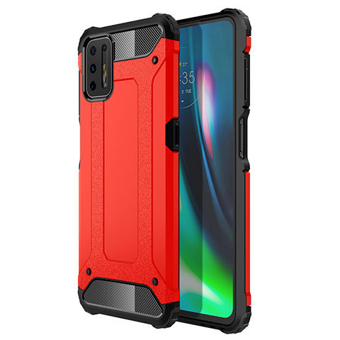 Custodia Silicone e Plastica Opaca Cover per Motorola Moto G9 Plus Rosso