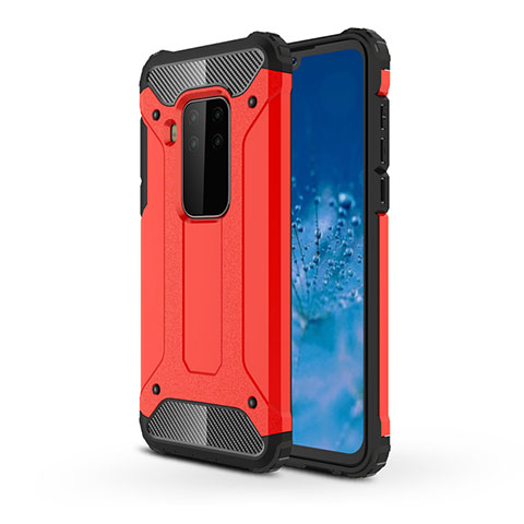 Custodia Silicone e Plastica Opaca Cover per Motorola Moto One Zoom Rosso