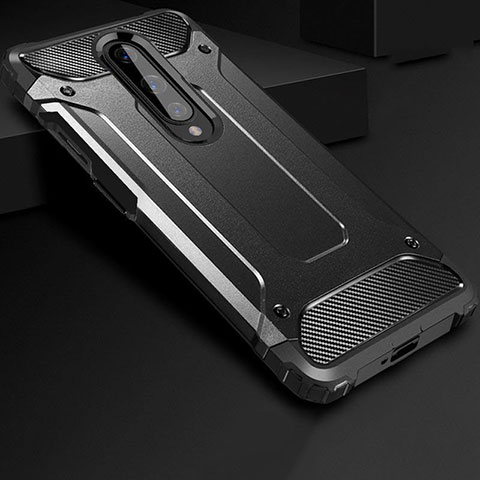 Custodia Silicone e Plastica Opaca Cover per OnePlus 8 Nero