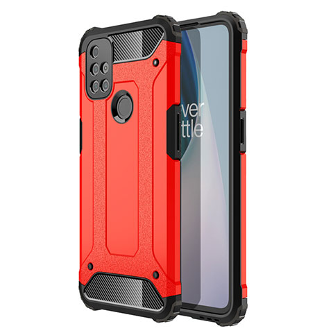 Custodia Silicone e Plastica Opaca Cover per OnePlus Nord N10 5G Rosso