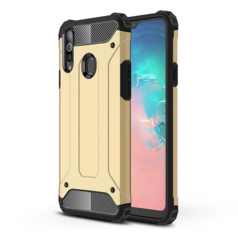 Custodia Silicone e Plastica Opaca Cover per Samsung Galaxy A20s Oro