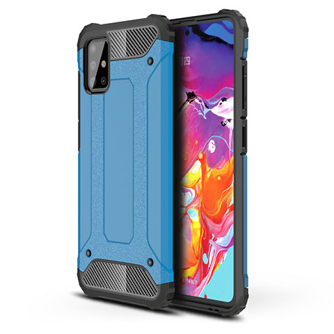 Custodia Silicone e Plastica Opaca Cover per Samsung Galaxy A51 4G Cielo Blu