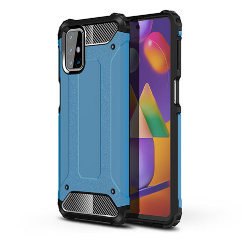 Custodia Silicone e Plastica Opaca Cover per Samsung Galaxy M31s Cielo Blu