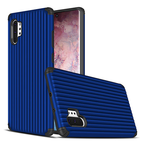 Custodia Silicone e Plastica Opaca Cover per Samsung Galaxy Note 10 Plus 5G Blu