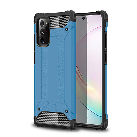 Custodia Silicone e Plastica Opaca Cover per Samsung Galaxy Note 20 5G Cielo Blu