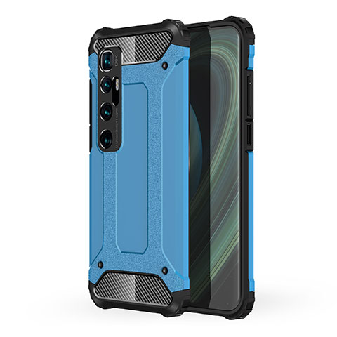 Custodia Silicone e Plastica Opaca Cover per Xiaomi Mi 10 Ultra Cielo Blu