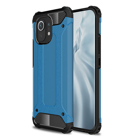 Custodia Silicone e Plastica Opaca Cover per Xiaomi Mi 11 5G Cielo Blu