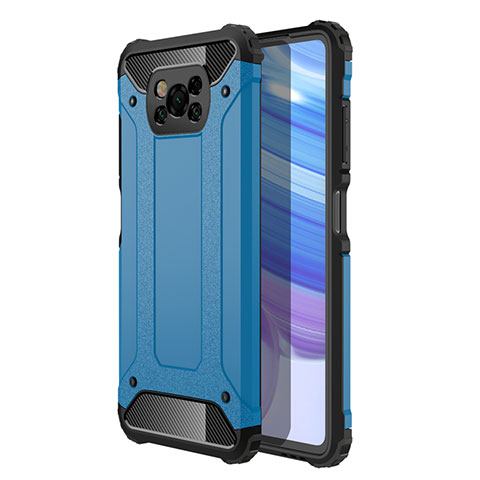 Custodia Silicone e Plastica Opaca Cover per Xiaomi Poco X3 NFC Cielo Blu