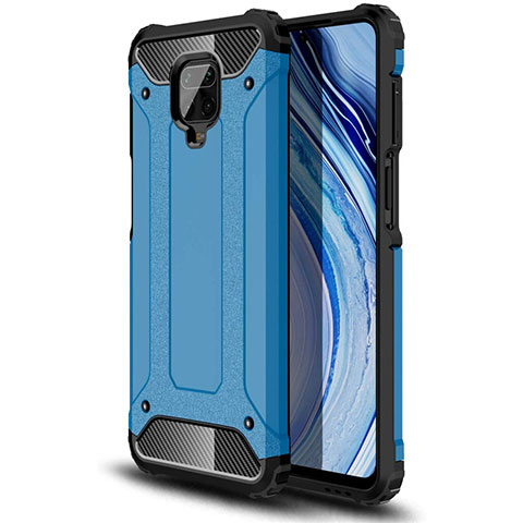 Custodia Silicone e Plastica Opaca Cover per Xiaomi Redmi Note 9 Pro Cielo Blu
