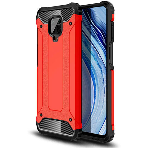 Custodia Silicone e Plastica Opaca Cover per Xiaomi Redmi Note 9 Pro Rosso