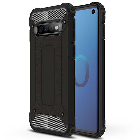 Custodia Silicone e Plastica Opaca Cover R01 per Samsung Galaxy S10 Nero