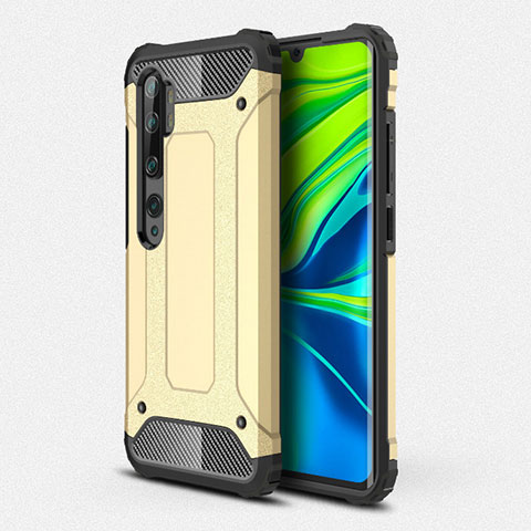 Custodia Silicone e Plastica Opaca Cover R01 per Xiaomi Mi Note 10 Oro