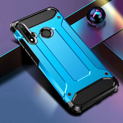 Custodia Silicone e Plastica Opaca Cover R02 per Huawei P20 Lite (2019) Cielo Blu