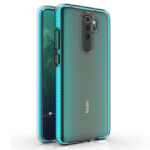 Custodia Silicone e Plastica Opaca Cover R03 per Xiaomi Redmi Note 8 Pro Ciano