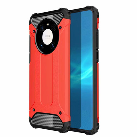 Custodia Silicone e Plastica Opaca Cover U01 per Huawei Mate 40 Rosso