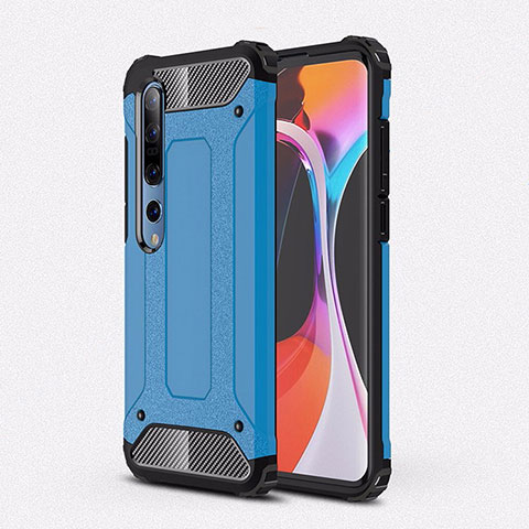 Custodia Silicone e Plastica Opaca Cover U01 per Xiaomi Mi 10 Cielo Blu