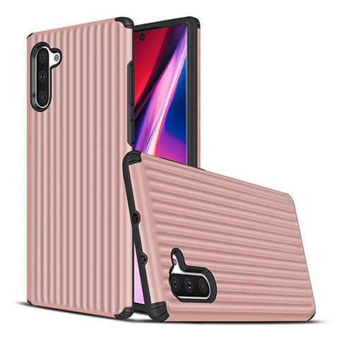 Custodia Silicone e Plastica Opaca Cover U02 per Samsung Galaxy Note 10 Oro Rosa