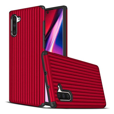 Custodia Silicone e Plastica Opaca Cover U02 per Samsung Galaxy Note 10 Rosso