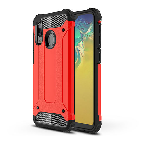 Custodia Silicone e Plastica Opaca Cover WL1 per Samsung Galaxy A20e Rosso