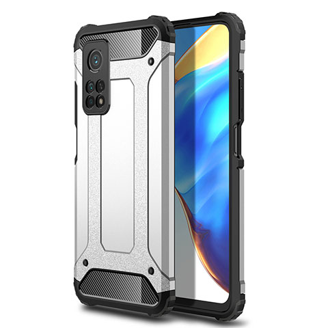 Custodia Silicone e Plastica Opaca Cover WL1 per Xiaomi Mi 10T Pro 5G Argento