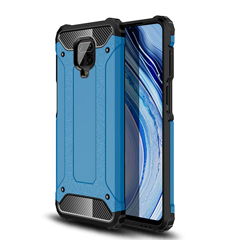 Custodia Silicone e Plastica Opaca Cover WL1 per Xiaomi Redmi Note 9 Pro Blu