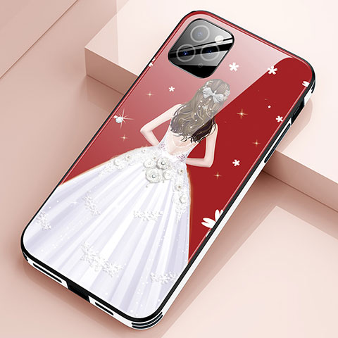 Custodia Silicone Gel Laterale Abito Ragazza Specchio Cover per Apple iPhone 12 Pro Bianco