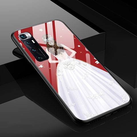 Custodia Silicone Gel Laterale Abito Ragazza Specchio Cover per Xiaomi Mi 10 Ultra Bianco