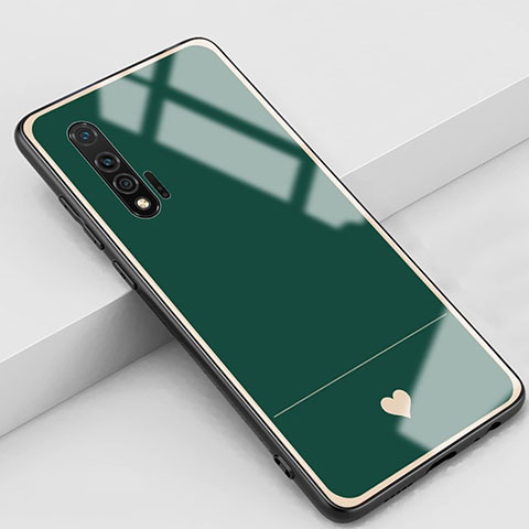 Custodia Silicone Gel Laterale Amore Cuore Specchio Cover per Huawei Nova 6 5G Verde