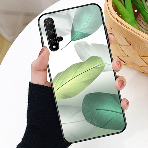 Custodia Silicone Gel Laterale Fantasia Modello Specchio Cover D01 per Huawei Honor 20 Verde