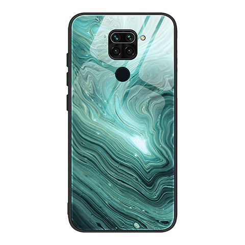 Custodia Silicone Gel Laterale Fantasia Modello Specchio Cover JM1 per Xiaomi Redmi Note 9 Ciano