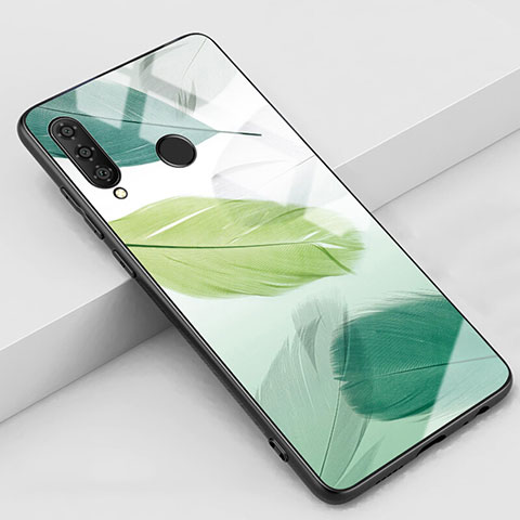 Custodia Silicone Gel Laterale Fantasia Modello Specchio Cover K02 per Huawei Nova 4e Verde