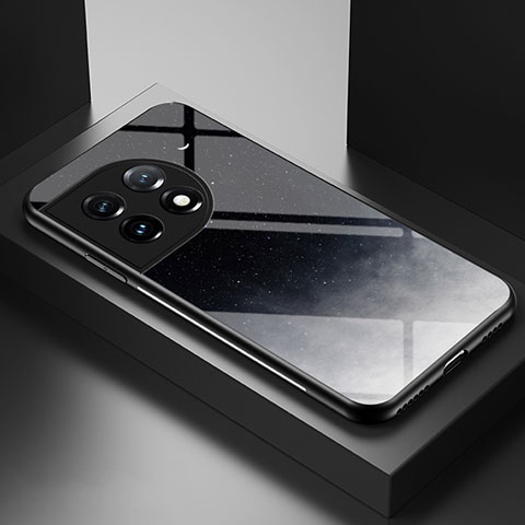 Custodia Silicone Gel Laterale Fantasia Modello Specchio Cover LS1 per OnePlus 11 5G Grigio
