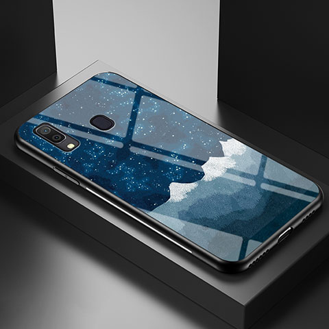 Custodia Silicone Gel Laterale Fantasia Modello Specchio Cover LS1 per Samsung Galaxy A20 Blu
