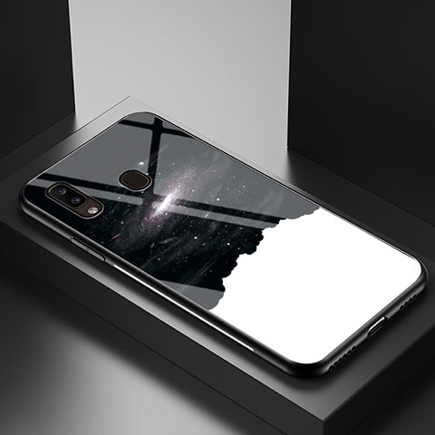 Custodia Silicone Gel Laterale Fantasia Modello Specchio Cover LS1 per Samsung Galaxy A20e Nero