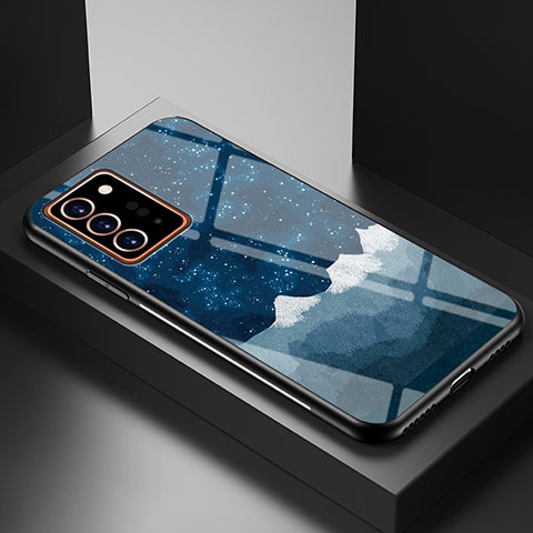 Custodia Silicone Gel Laterale Fantasia Modello Specchio Cover LS1 per Samsung Galaxy Note 20 Ultra 5G Blu