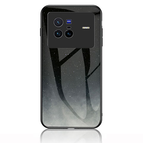 Custodia Silicone Gel Laterale Fantasia Modello Specchio Cover LS1 per Vivo X80 5G Grigio