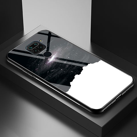 Custodia Silicone Gel Laterale Fantasia Modello Specchio Cover LS1 per Xiaomi Redmi Note 9 Nero