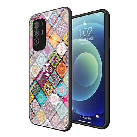 Custodia Silicone Gel Laterale Fantasia Modello Specchio Cover LS2 per Oppo F19 Pro+ Plus 5G Colorato