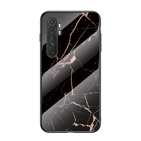 Custodia Silicone Gel Laterale Fantasia Modello Specchio Cover LS2 per Xiaomi Mi Note 10 Lite Oro e Nero