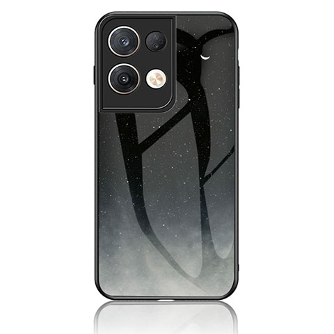 Custodia Silicone Gel Laterale Fantasia Modello Specchio Cover LS4 per Oppo Reno8 Pro 5G Grigio