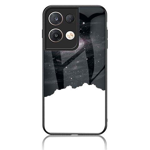 Custodia Silicone Gel Laterale Fantasia Modello Specchio Cover LS4 per Oppo Reno8 Pro 5G Nero