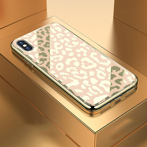 Custodia Silicone Gel Laterale Fantasia Modello Specchio Cover per Apple iPhone Xs Max Oro