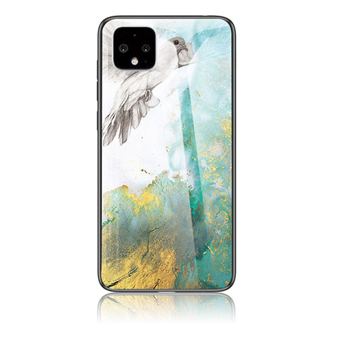 Custodia Silicone Gel Laterale Fantasia Modello Specchio Cover per Google Pixel 4 Verde