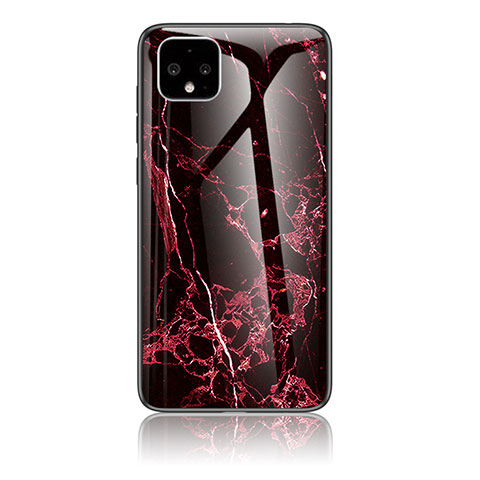 Custodia Silicone Gel Laterale Fantasia Modello Specchio Cover per Google Pixel 4 XL Rosso